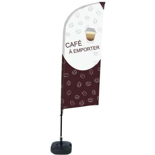 Beach Flag Alu Wind compleet - CAFE A EMPORTER - - watertankvoet.