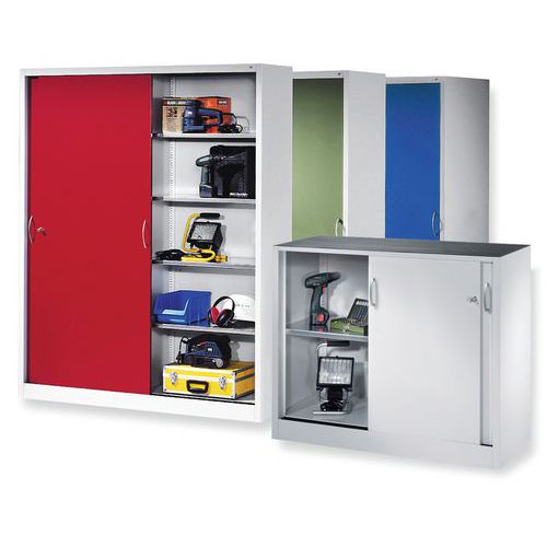 Armoire haute portes coulissantes avec tablettes CP