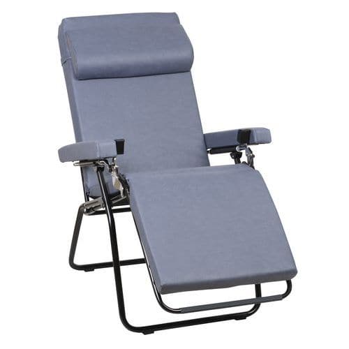 Fauteuil de relaxation tissu enduit  coloris Tempête Lafuma