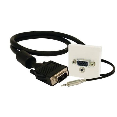 Plastron VGA + AUDIO pour encastrement de prise Erard D3C