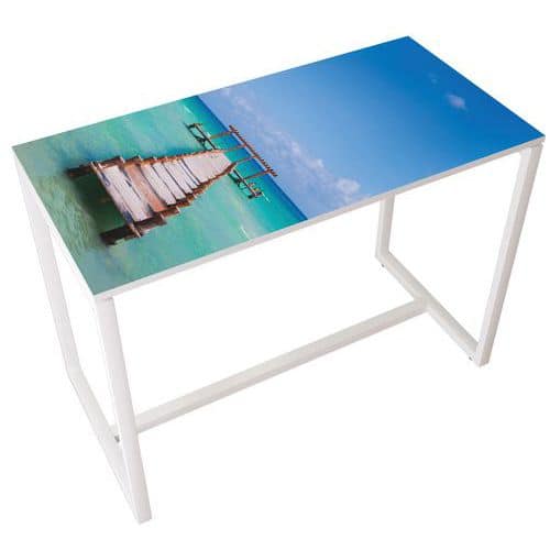 Hoge vergadertafel Easy Office voor 6 personen, kleur: decoratie - Manutan Expert