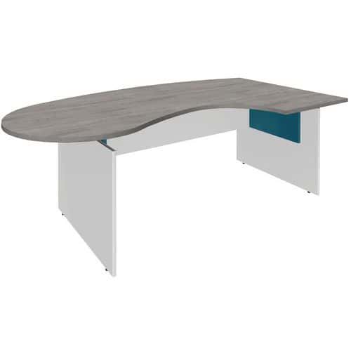 Bureau convivial Linéo Chêne Gris longueur 200 cm Simmob