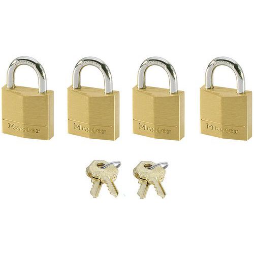 Cadenas à clés en laiton massif - Lot de 4 - Master Lock