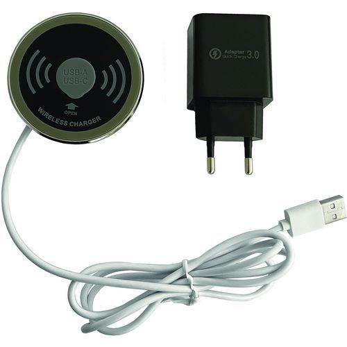 QI-oplader met AC/USB-adapter zonder boren - Hammerbacher