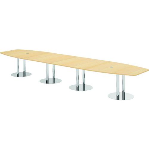 Table de réunion tonneau à pieds colonnes - 520x130 cm - Hammerbacher