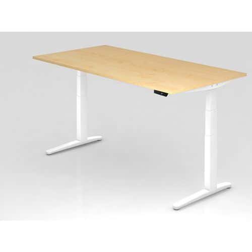 Bureau assis-debout pied blanc série XBHM-200x100 cm-Hammerbacher