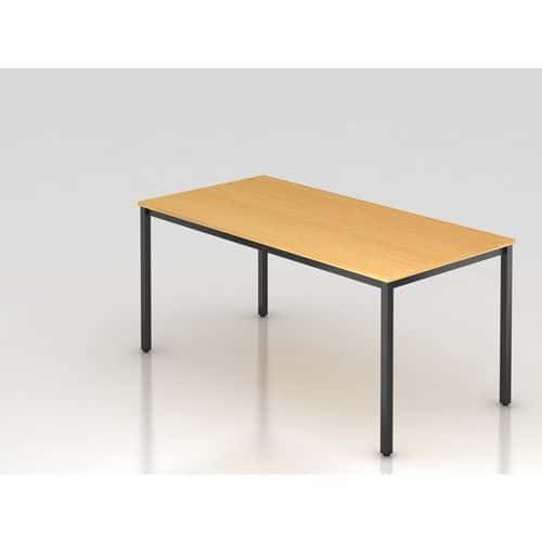 Conferentietafel vierkant zwart poten - 160x80 cm - Hammerbacher