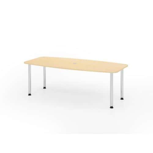 Conferentietafel ton 4 poten - 220x105 cm chroom - Hammerbacher