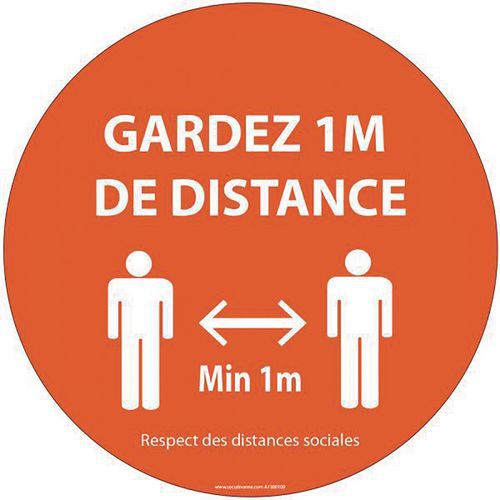 Veiligheidsadvies RESPECTEZ LES DISTANCES SOCIALES  1 m