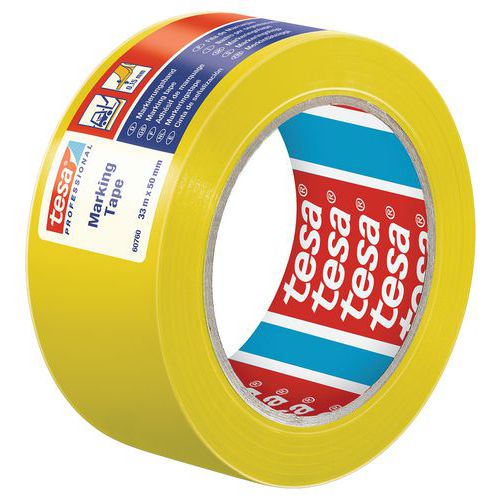 Geplastificeerde PVC-tape voor tijdelijke grondmarkering 60760 - tesa