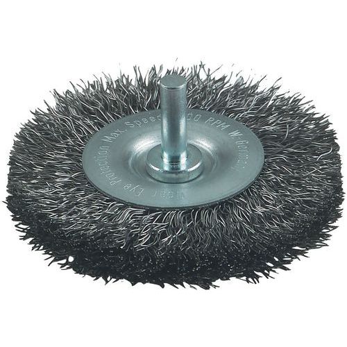 Brosse circulaire diamètre 100mm à fils acier 0,2mm