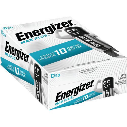 Alkalinebatterij Max Plus D - set van 20 - Energizer