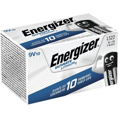 Lithiumbatterij Ultimate Lithium - 9 V - set van 10 - Energizer