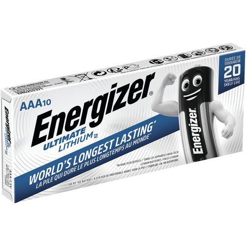 Pile Ultimate Lithium - L92/AAA - Lot de 10 - Energizer