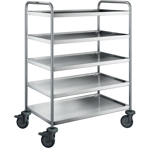 Chariot de service SW 9 x 6-5 avec roues en plastique_Blanco