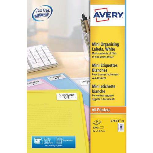 Mini-etiket Avery - laserprinter