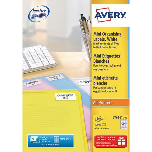 Mini-etiket Avery - laserprinter