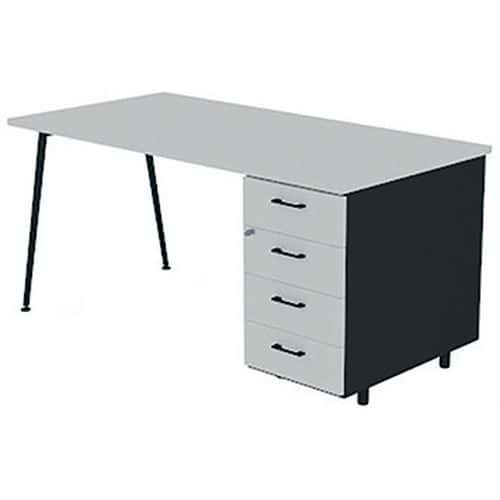 Bureau met ladeblok 120x80 HB 4 laden - Quadrifoglio