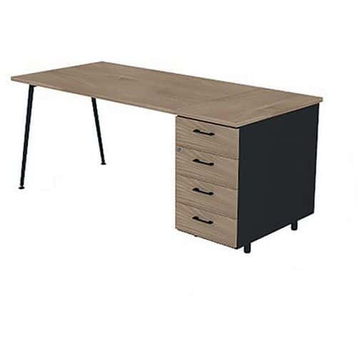 Bureau met ladeblok 140x80 cm HB 4 laden - Quadrifoglio