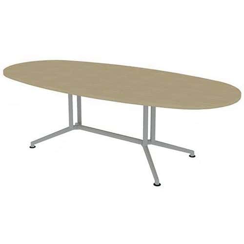 Table de réunion avec plateau ovale longueur 240 cm - Quadrifoglio