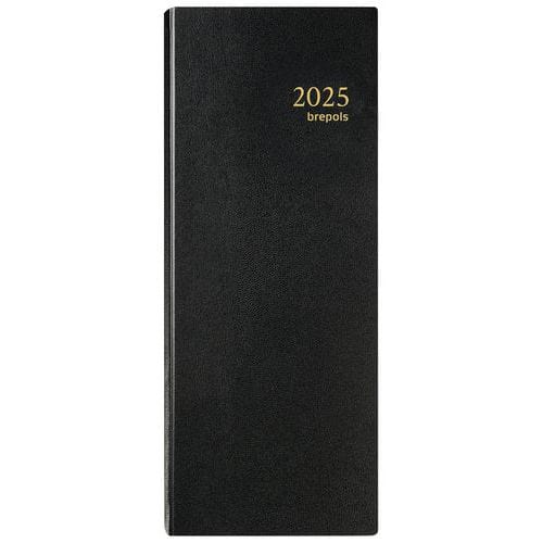 Agenda journalier Saturnus noir 7 jours/ 2 pages - Grand format - Année 2025