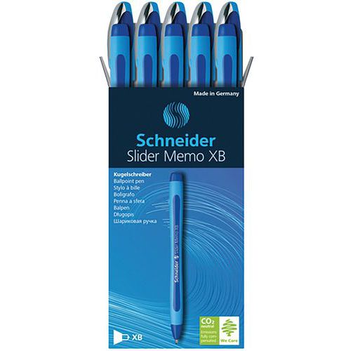 Stylo bille - Memo XB - bleu/bleu - 10 pcs - Schneider