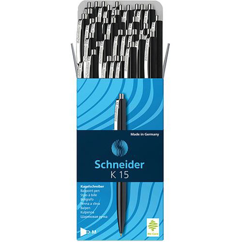 Stylo bille - K15 - noir - 50 pcs - Schneider