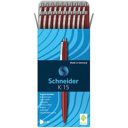 Stylo bille - K15 - rouge - 20 pcs - Schneider