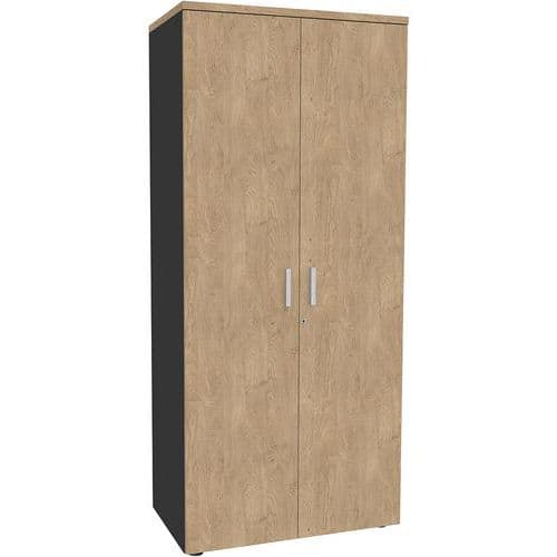 Armoire haute Urban poignée mat 180x80 cm 4 tablettes - à monter