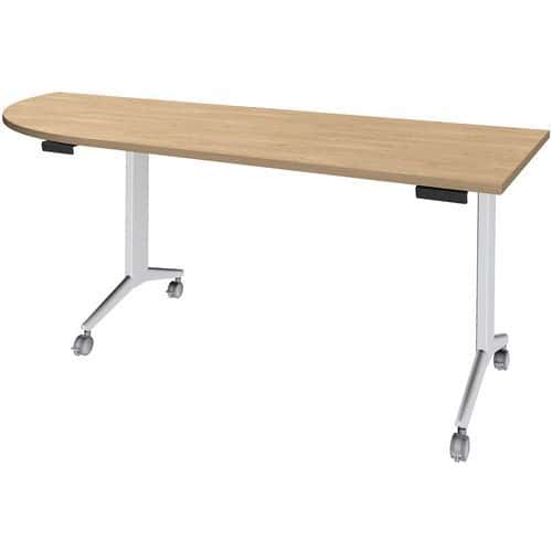 Tafel Idora 200x80 cm hoek links, witte voet