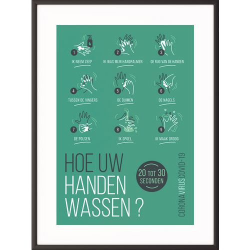 Wissellijst Nederlandse tekst - Was uw handen - Paperflow