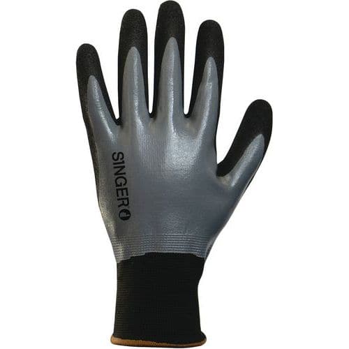 Gants enduction nitrile double couche support nylon - Singer Safety