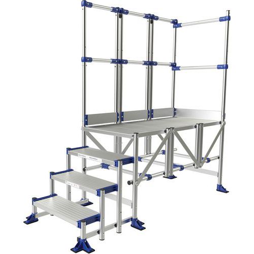 Aluminium platform Meca Modul - 2 relingen - Tubesca-Comabi