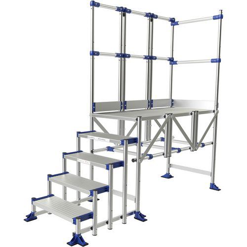 Plate-forme aluminium Meca Modul - 2 garde-corps - Tubesca-Comabi