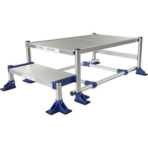 Aluminium platform Meca Modul - 2 treden - Tubesca-Comabi