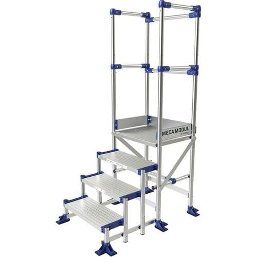 Aluminium platform MECA Modul - 3 relingen - Tubesca-Comabi