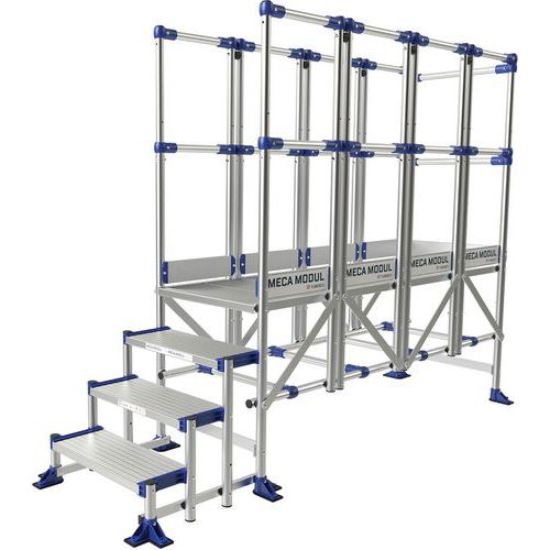 Aluminium platform MECA Modul - 3 relingen - Tubesca-Comabi