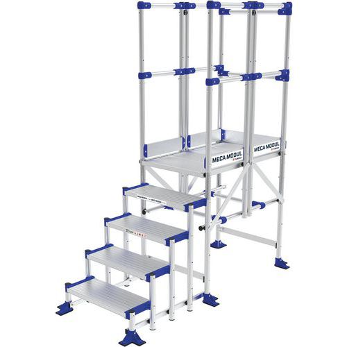 Plate-forme aluminium Meca Modul - 3 garde-corps - Tubesca-Comabi