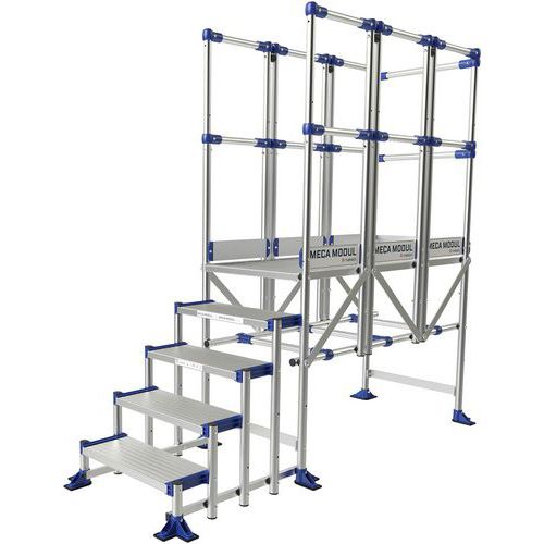 Plate-forme aluminium Meca Modul - 3 garde-corps - Tubesca-Comabi