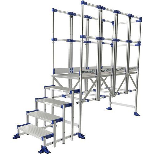 Plate-forme aluminium Meca Modul - 3 garde-corps - Tubesca-Comabi