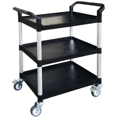 Servante 250 kg polypropylène 3 plateaux 680 x 450 mm - Stockman