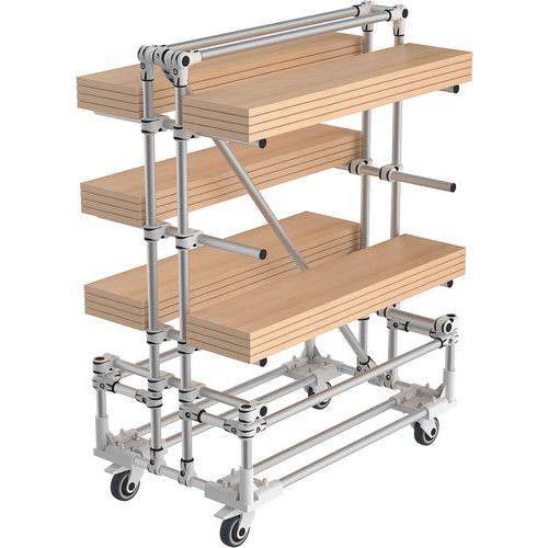 Mini-rack Cantilever mobiel - belasting 350 kg per niveau - Trilogiq