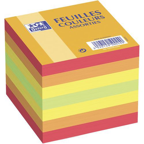 Bloc cube 90x90 80g assorti - Lot de 16 - Oxford