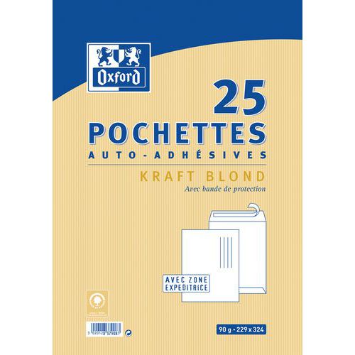 Kraft envelop zelfklevend blond 229 x 324 90 g - Oxford