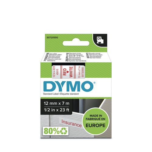 Cassette de ruban D1 largeur 12 mm - Dymo