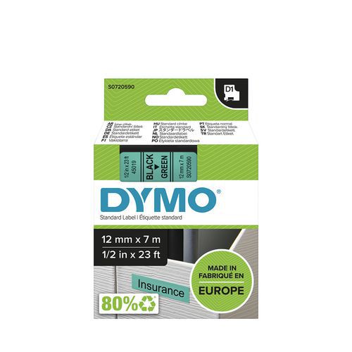 Cassette de ruban D1 largeur 12 mm - Dymo