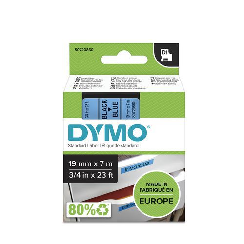 Labelcassette Dymo D1 - Breedte 19 mm