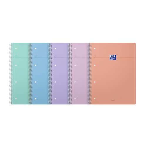 Cahier SmArt Oxford spirale perforé 230x297 - coloris pastel - Oxford