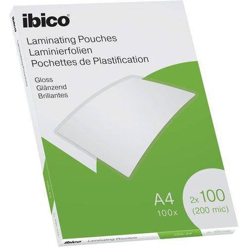 Pochettes plastification A4 Ibico brillantes, boite 100 - Esselte