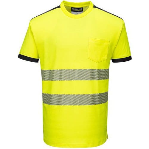 T-shirt Korte Mouw PW3 Hi-Vis Vision Zwart/geel T181 Portwest